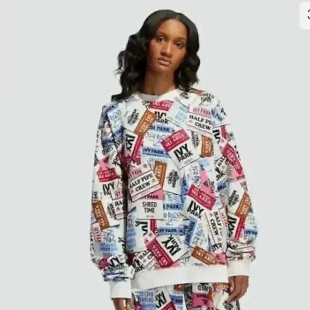 NWT Adidas x Ivy Park Unisex All Gender Ski Tag Crew Sweatshirt Multi XS
